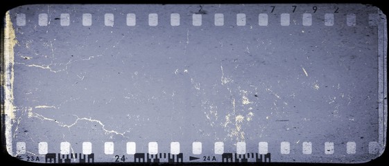 Vintage blue film strip frame background - 112047692