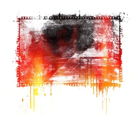 Grunge red and black dripping background with film strip frame