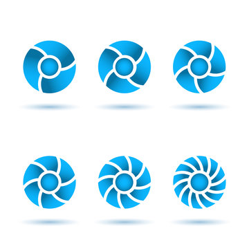 Six segmented circles