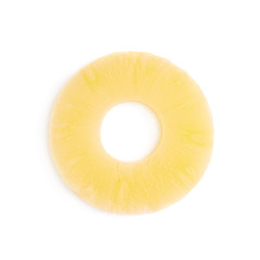 Canned pineapple isolated over white background