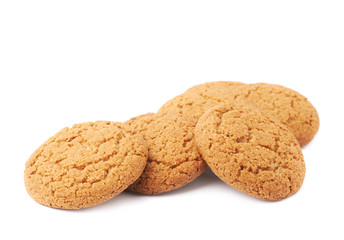 Pile of cookies isolated over the white background
