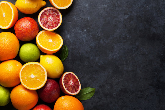Fresh ripe citruses. Lemons, limes and oranges © karandaev