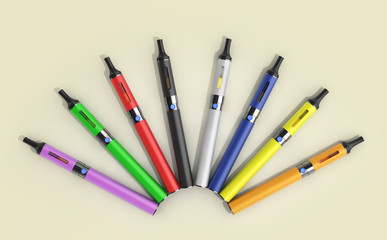 E- cigaretts Device to smokeless smoking 3d render on gradient