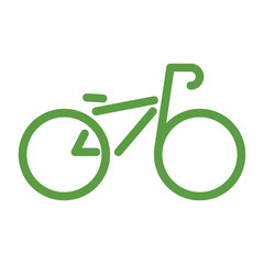 bicycle, ecology green icons set on white background