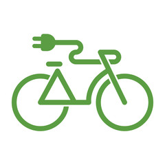 bicycle, ecology green icons set on white background