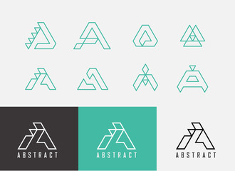 Letter A logo icon design template elements. 