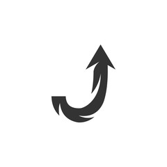Up arrow Icon. Vector logo element for template