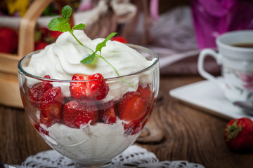 Strawberry cream dessert.