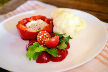 dish of fresh vegetables on a plate