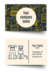 Veterinary pet health care animal medicine business card