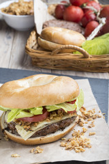 Burger with ingridients
