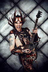 Naklejka premium steampunk rock star