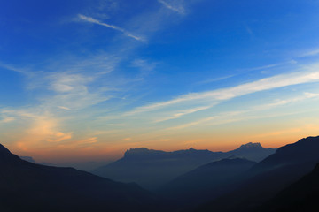 Fototapeta na wymiar Dawn in the French Alps