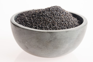 Poppy seeds isolated on white