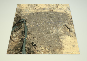 Cartina Fallujah, vista satellitare, vista aerea, Iraq, 
