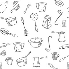 vector kitchen hand drawn pattern