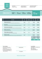 Business invoice template. Vector illustration. Invoice form. Stationery design