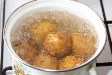 potatoes cooked in a pan