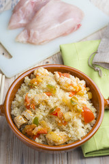 Quinoa salad with vegetables.Superfoods concept