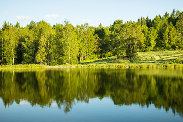 beautiful lake landscape in Sweden