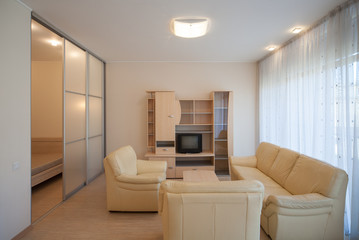 Modern interior of the apartment. Studio.