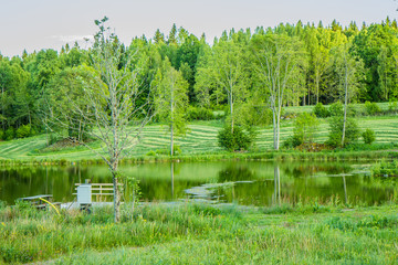 beautiful lake landscape in Sweden