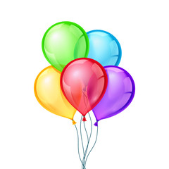 Celebratory vector balloons on isolated transparent background