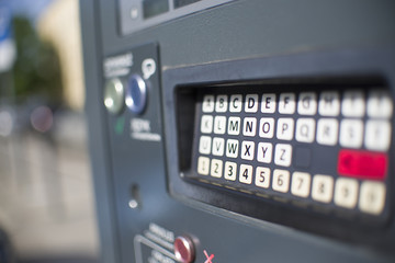 close up on parking meter