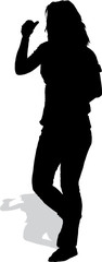 Vector silhouette of the walking girl