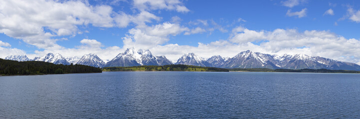Obraz premium Panorama of Grand Teton Mountain Range - Wyoming