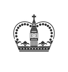 Concept of British Crown Isolated on White Background
