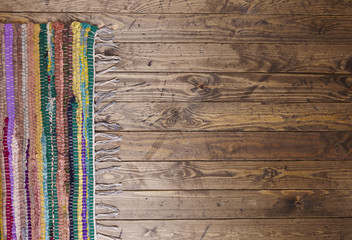 Rag rug on wooden floor
