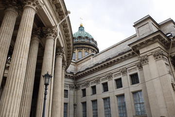 Kazan Cathedral in Saint Petersburg, Russia. The Cathedral of the Kazan icon of the Mother of God is one of the largest churches of St. Petersburg, made in the Empire style. Orthodox Church.