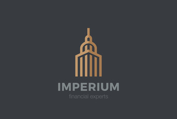 Real Estate Logo Luxury Hotel abstract Linear outline icon