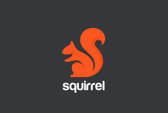Squirrel Logo silhouette design vector. Animal Logotype icon