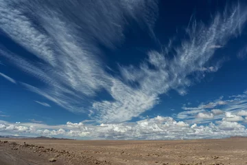 Zelfklevend Fotobehang Atacama desert image with clouds © juanmartinotero
