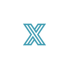 Impossible Letter X Logo design vector Linear Symbol Monogram