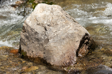 Stones in the water in a river