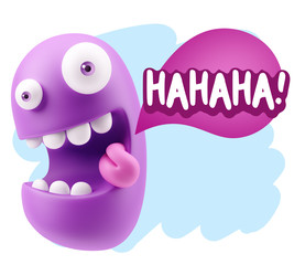 3d Illustration Laughing Character Emoji Expression saying Hahah