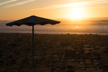 Umbrella sunset beach 