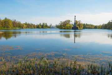 Large pond in the territory of the Catherine Park in Tsarskoye Selo (Pushkin)