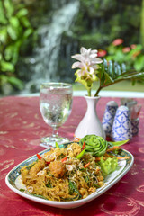 Stir Fried Mixed Vegetables and pork belly with curry powder Northern mixed curry (Thai Cuisine)  Northern Thailand style spicy curry food when what we call Kang Ho