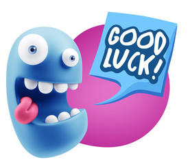 Obraz premium 3d Illustration Laughing Character Emoji Expression saying Good