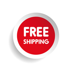 Free shipping label vector red