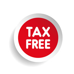 Tax free label vector red