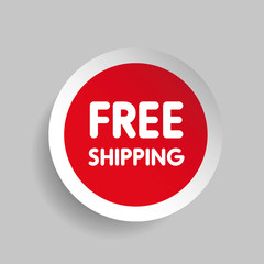 Free shipping label vector red