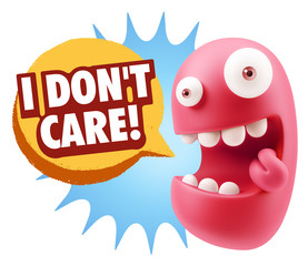 3d Illustration Laughing Character Emoji Expression saying I Don