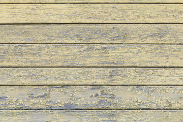 Painted old tacky yellow wooden fence