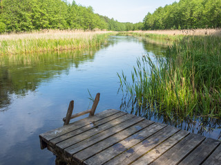 Obrazy na Plexi  Pomost nad rzeką Czarna Hańcza