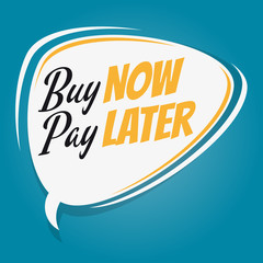 buy now pay later retro speech bubble